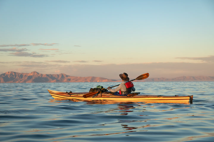 Kayaking on Great Salt Lake, Utah
