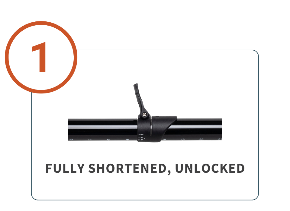 fully shortened, unlocked