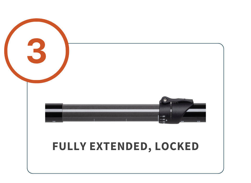 fully extended, locked