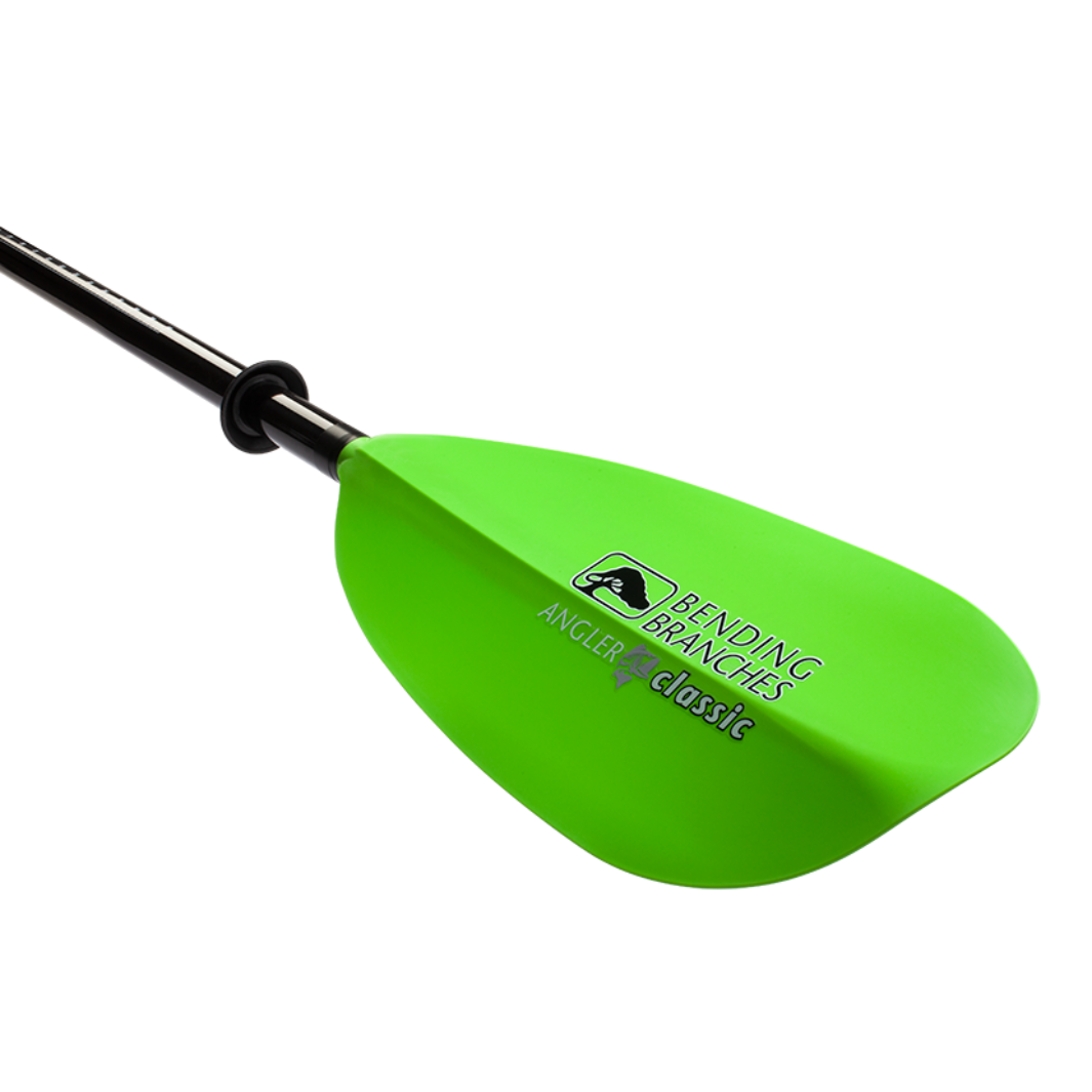 angler classic snap button electric green blade angled