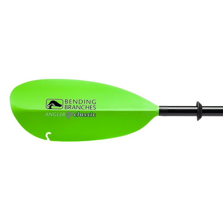 angler classic snap button electric green left blade