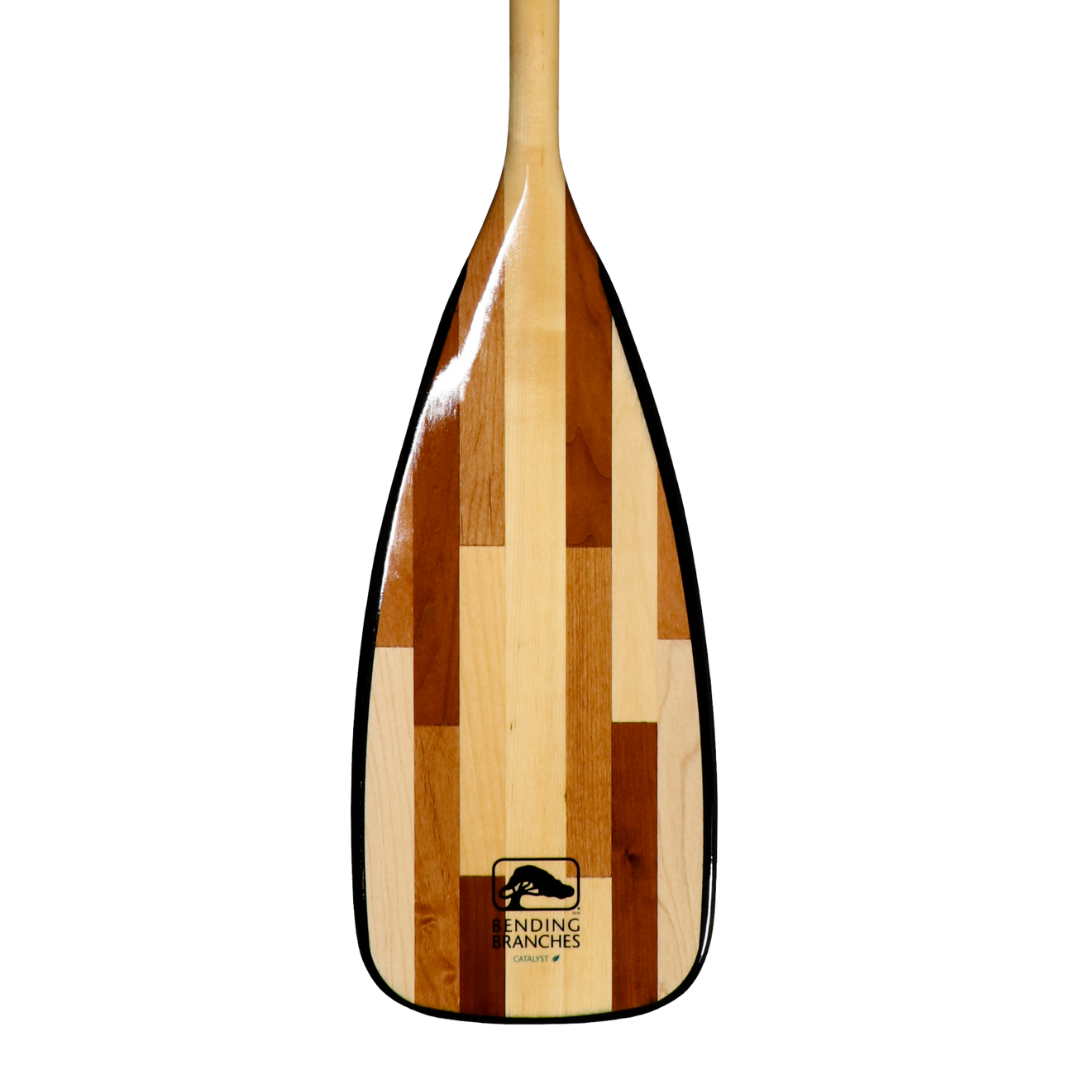 Catalyst 11 wooden canoe paddle blade from the front