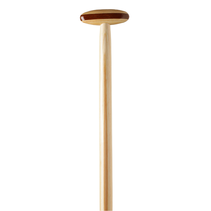 Expedition Plus wooden canoe paddle grip from the front (true T-grip)