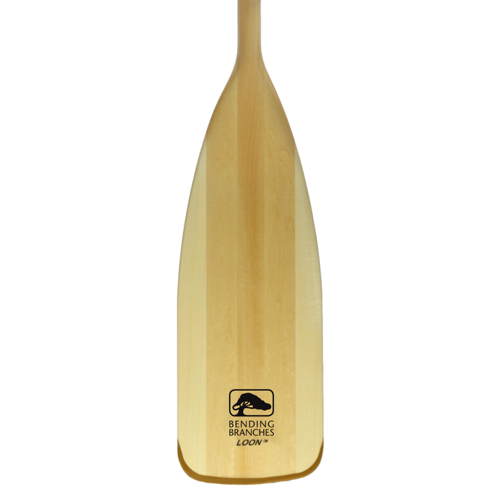 Loon wooden canoe paddle blade from the front